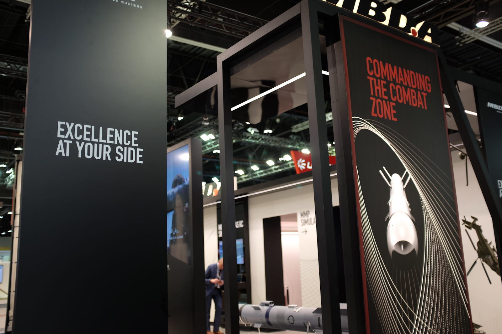 MBDA:s monter på vapenmässan IDEX i Abu Dhabi, februari 2019. Foto: Linda Åkerström/Svenska Freds.